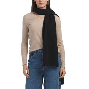 RAG & BONE Black Made In Italy Wool Addison Scarf